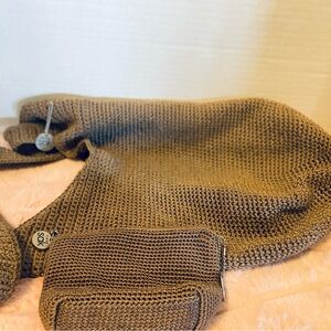 The Sak Olive Brown Woven Knit Tote